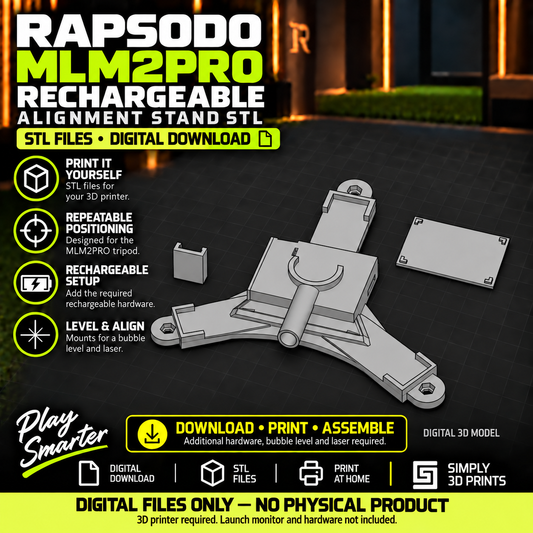 Rapsodo MLM2PRO rechargeable stand STL files — digital download overview