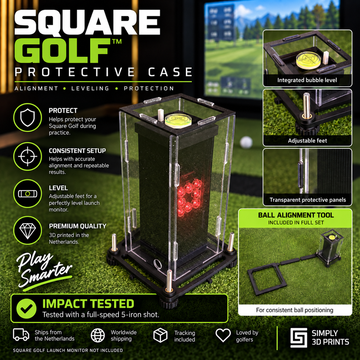 Square Golf Protective Case & Alignment System