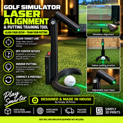 Golf simulator laser alignment and putting training tool — product overview