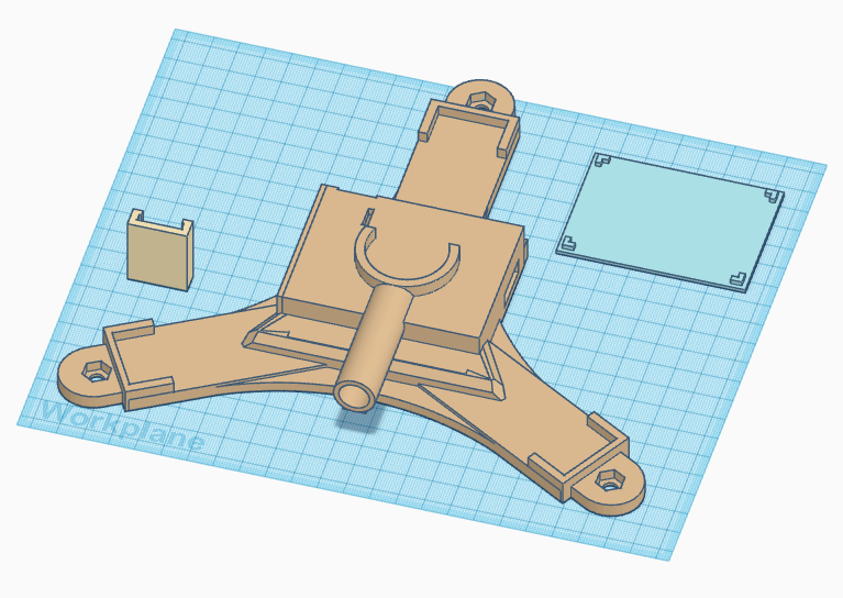 CAD model of the Rapsodo MLM2PRO rechargeable stand and cover parts