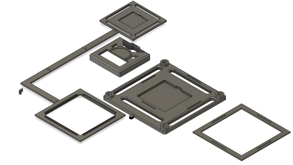 3D model of the Square Golf leveling and ball positioning components