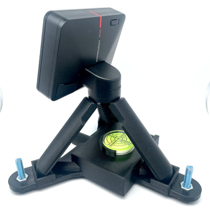 Rear view of Garmin R10 mounted on an assembled example of the STL stand