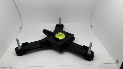Side view of a printed Rapsodo MLM2PRO stand and three adjustable feet